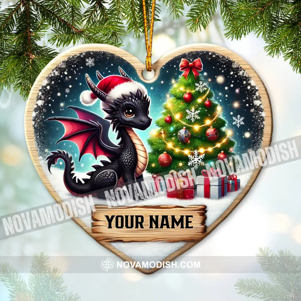 Custom Ornament Little Black Dragon Christmas Decor