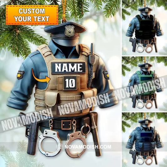 Custom Ornament Police Symbol Christmas Decor 3.54’’ / 1