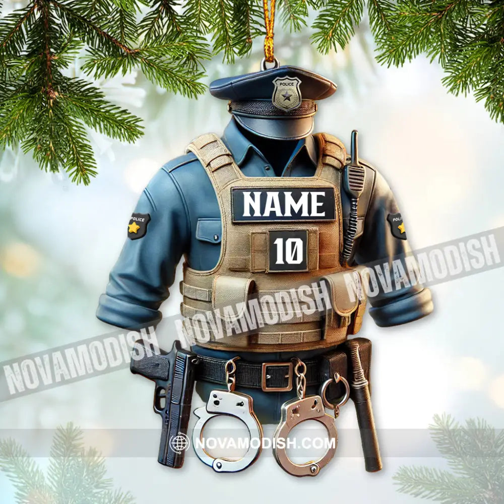 Custom Ornament Police Symbol Christmas Decor