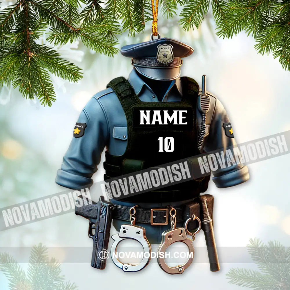 Custom Ornament Police Symbol Christmas Decor