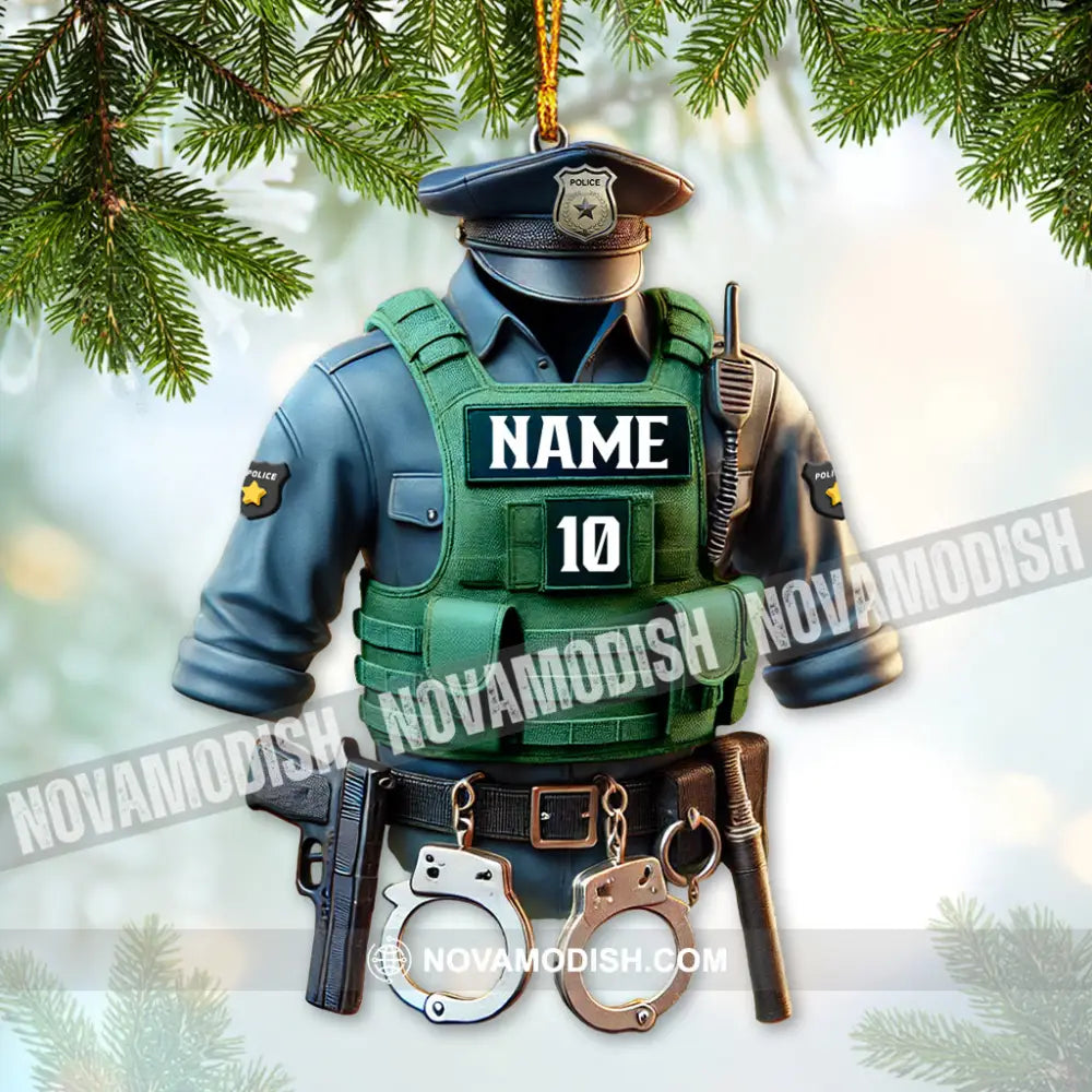 Custom Ornament Police Symbol Christmas Decor