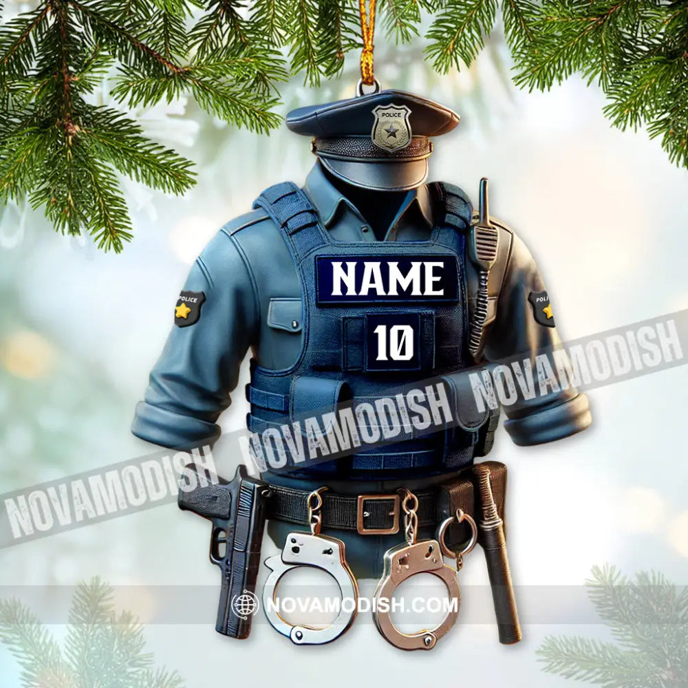 Custom Ornament Police Symbol Christmas Decor