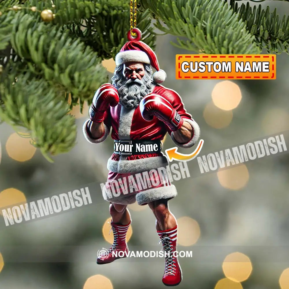 Custom Ornament Santa Boxing Christmas Decor 3.54’’ / 1