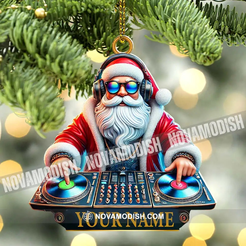 Custom Ornament Santa Dj Christmas Decor