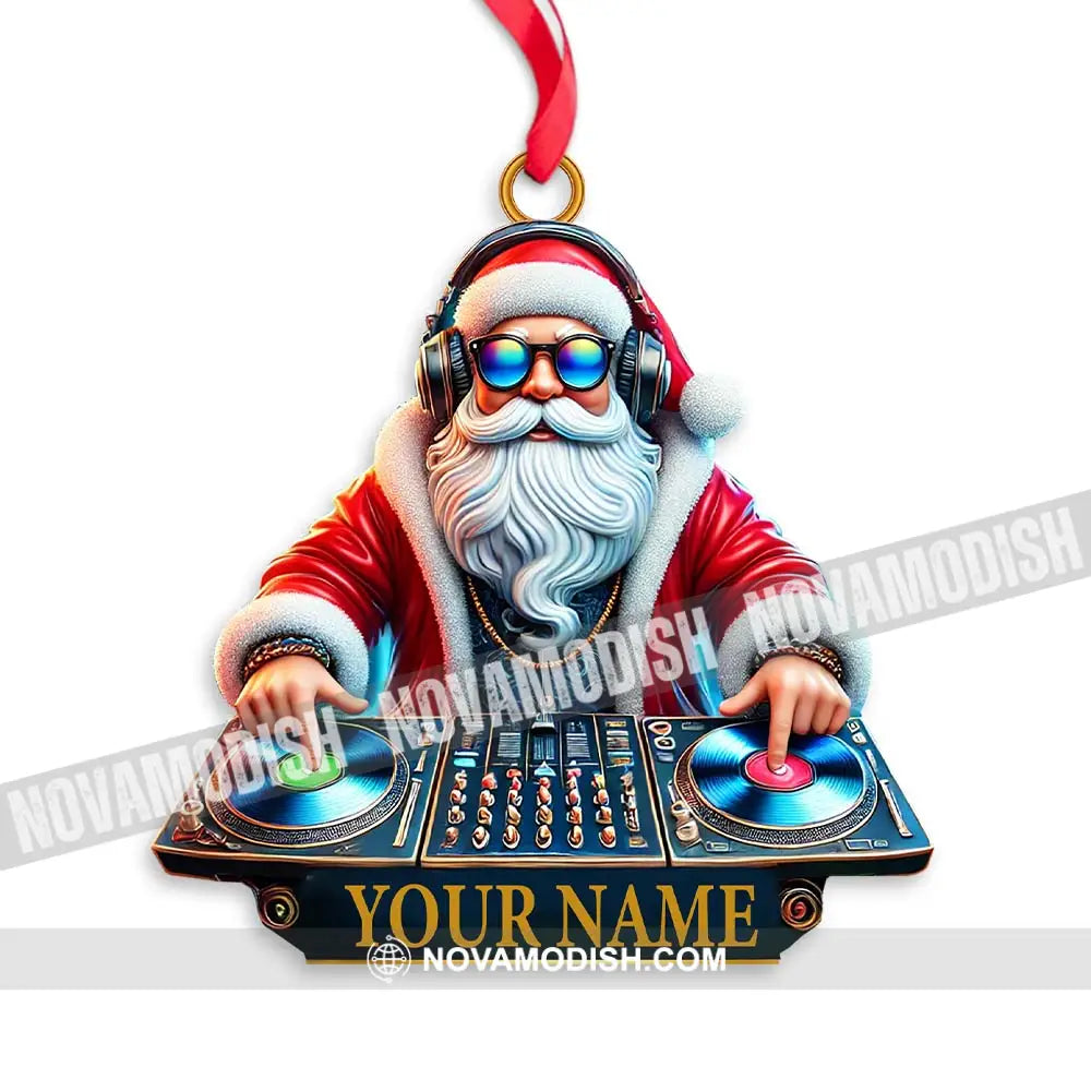 Custom Ornament Santa Dj Christmas Decor