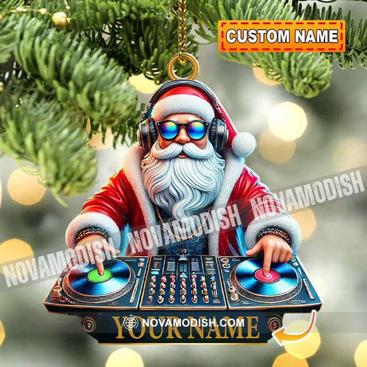 Custom Ornament Santa Dj Christmas Decor