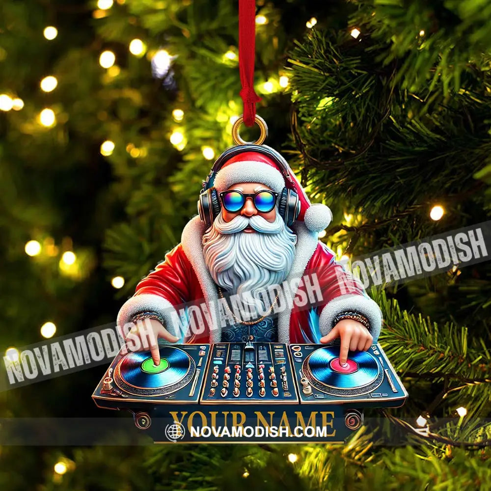 Custom Ornament Santa Dj Christmas Decor