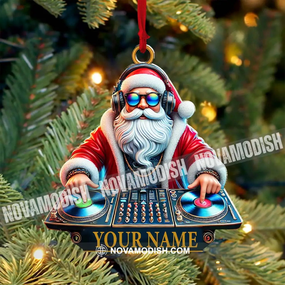 Custom Ornament Santa Dj Christmas Decor