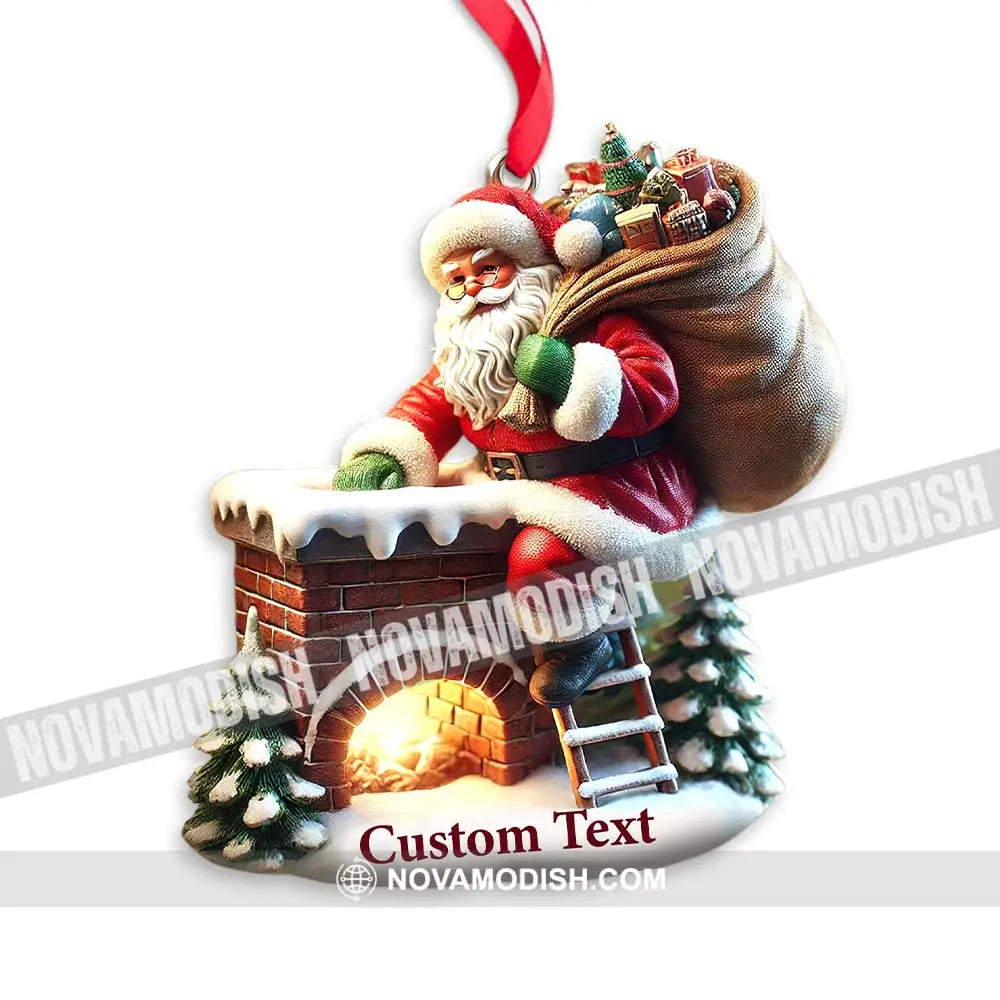 Custom Ornament Santa On The Roof Christmas Decor