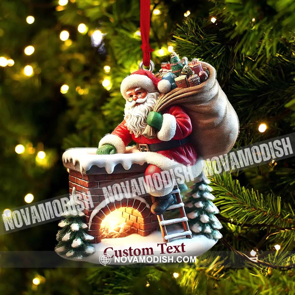 Custom Ornament Santa On The Roof Christmas Decor