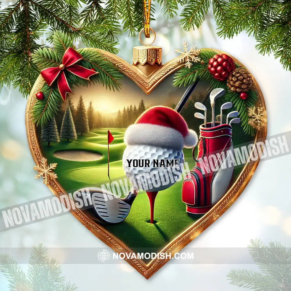 Custom Ornament The Heart Of Golf Ball Christmas Decor