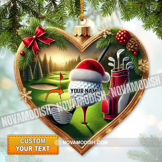 Custom Ornament The Heart Of Golf Ball Christmas Decor 3.54’’ / 1