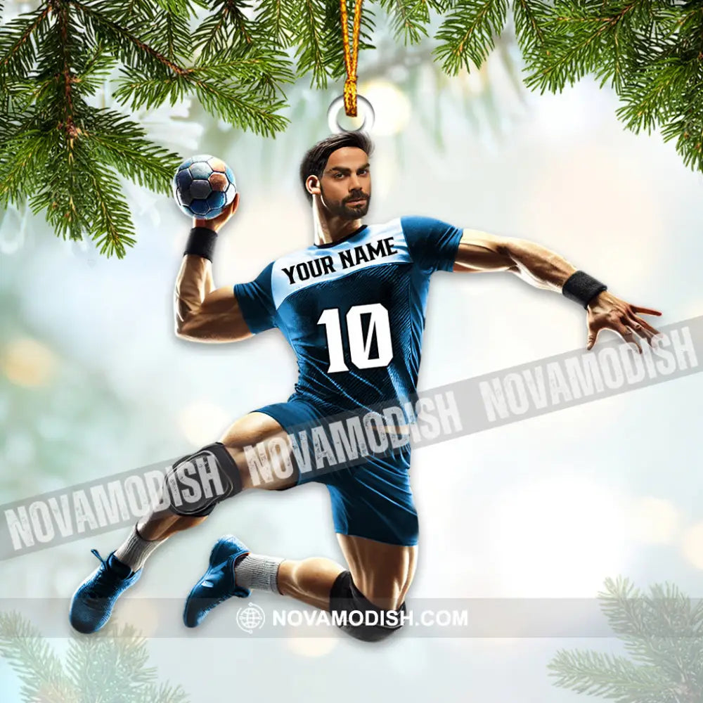 Custom Photo Name And Number Handball Ornament Christmas Gift Decoration