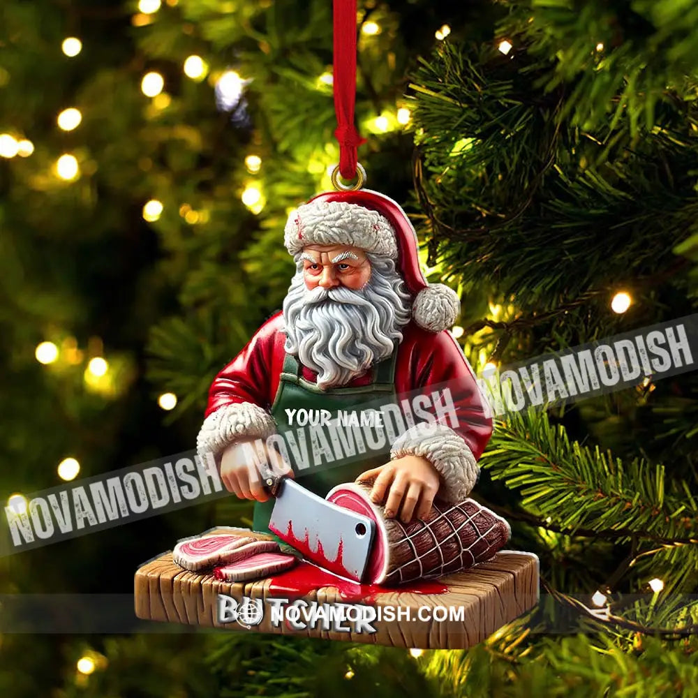 Custom Santa Butcher Ornament Personalized