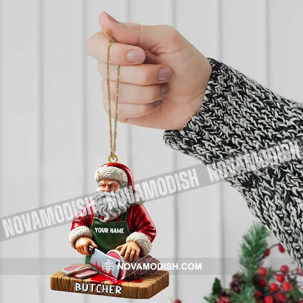 Custom Santa Butcher Ornament Personalized