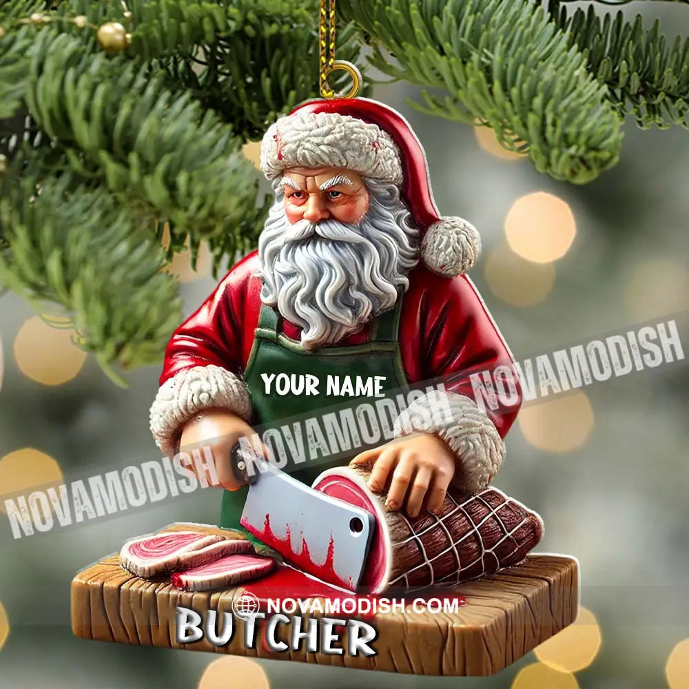 Custom Santa Butcher Ornament Personalized