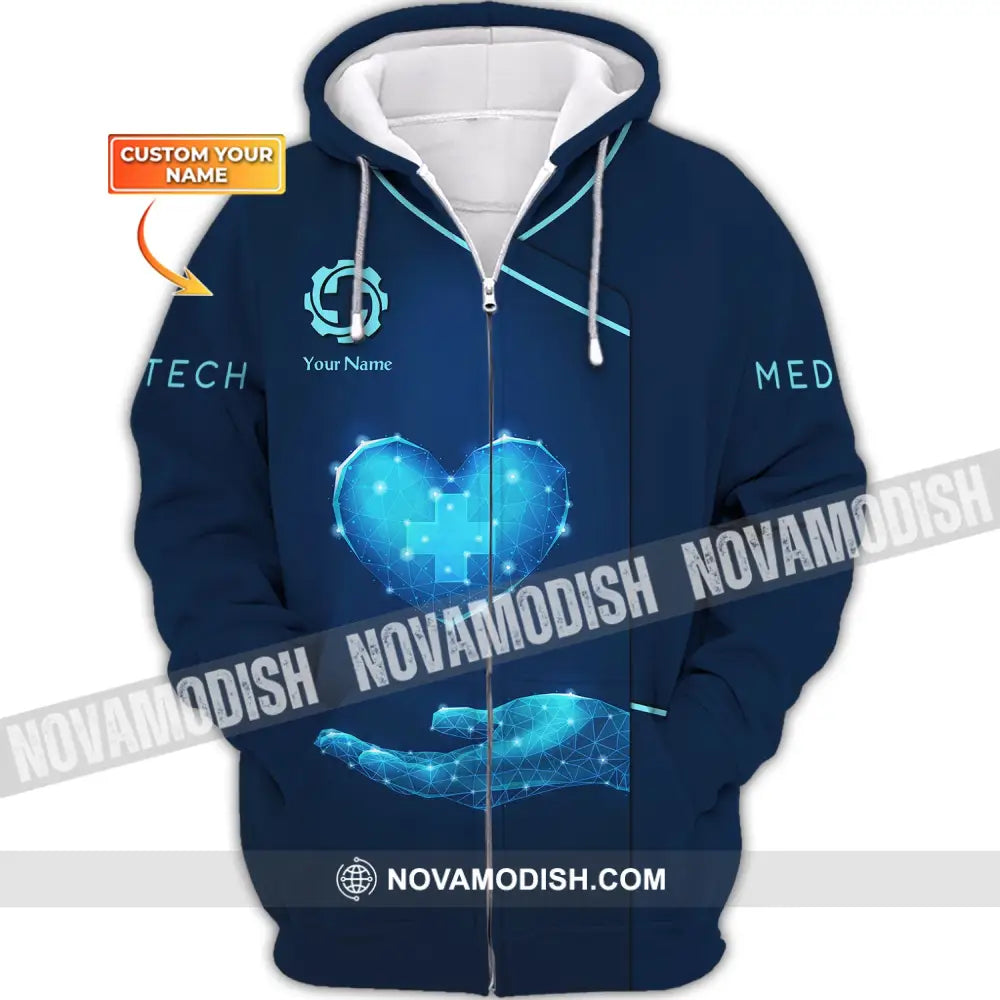 Custom Unisex Medical Technician Shirt Med Tech Sportwear Zipper Hoodie / S T-Shirt