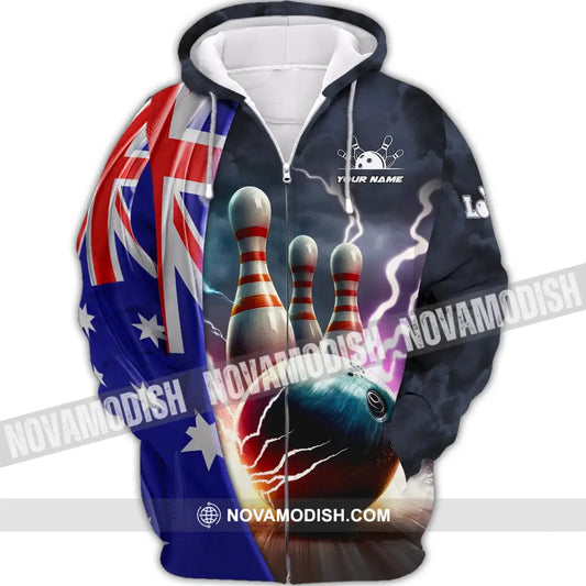 Custom Unisex Shirt Bowling Australia Polo T-Shirt For Lovers Zipper Hoodie / S