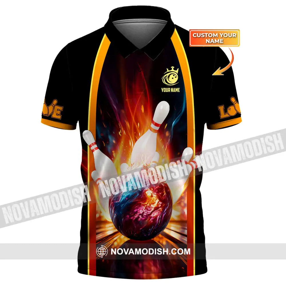 Custom Unisex Shirt Bowling Polo T-Shirt For Lovers / S