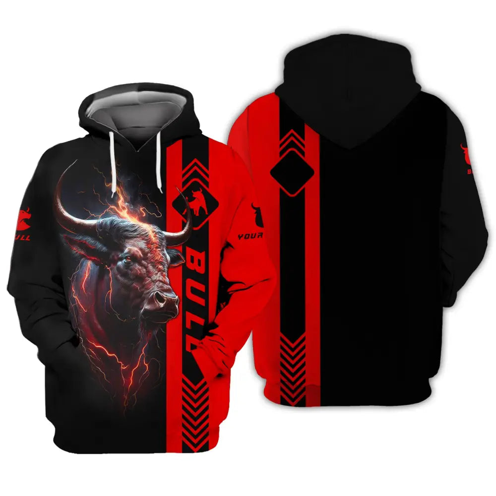 Custom Unisex Shirt Bull T-Shirt For Lovers Hoodie / S