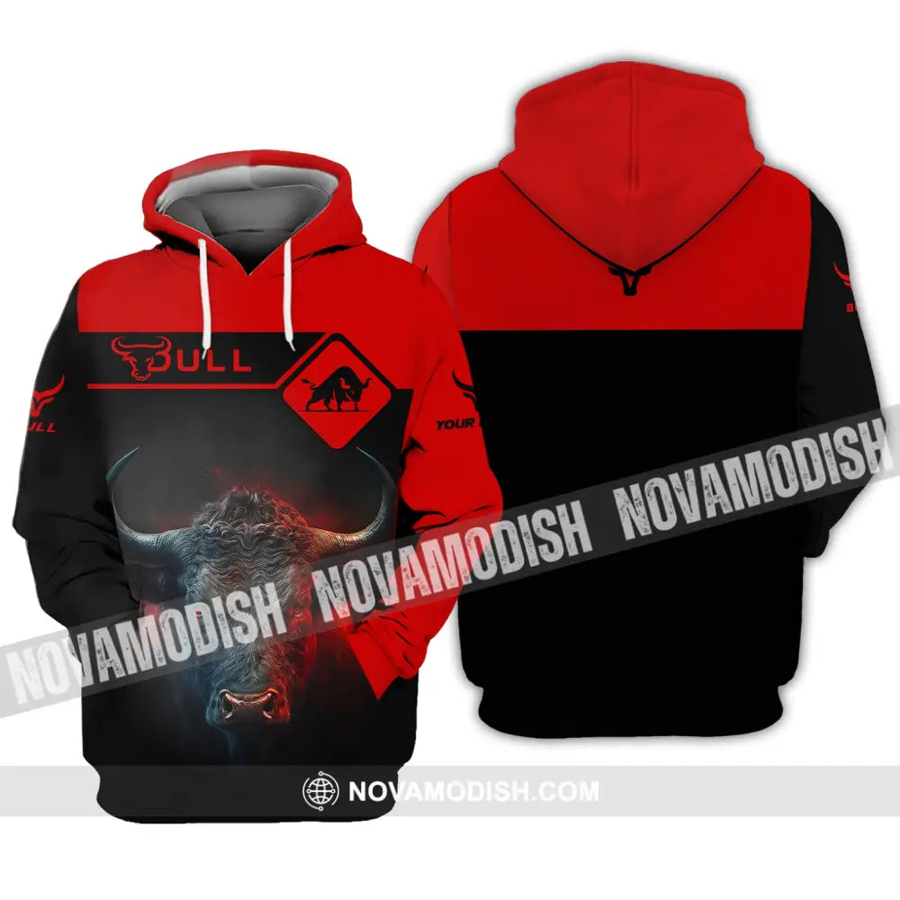 Custom Unisex Shirt Bull T-Shirt For Lovers Hoodie / S