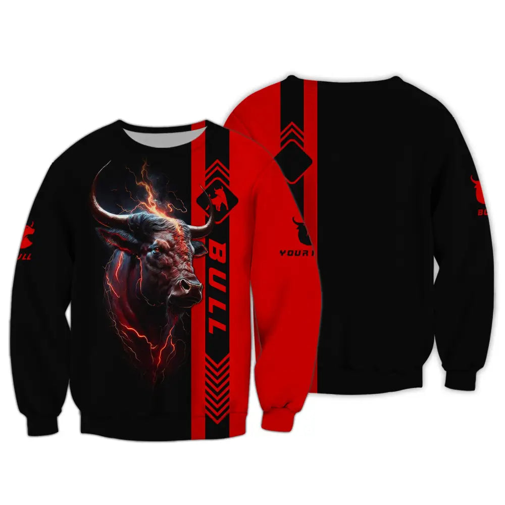 Custom Unisex Shirt Bull T-Shirt For Lovers Long Sleeve / S