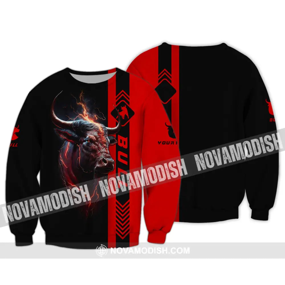 Custom Unisex Shirt Bull T-Shirt For Lovers Long Sleeve / S