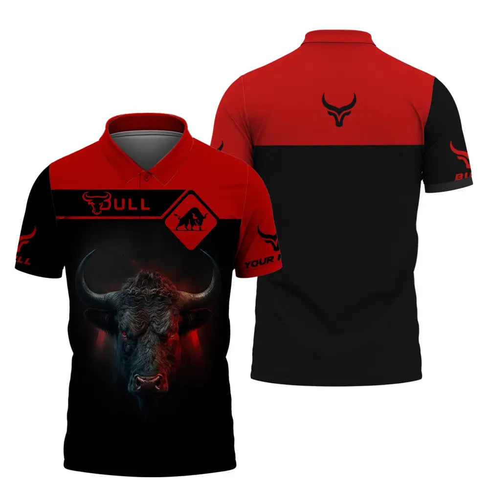 Custom Unisex Shirt Bull T-Shirt For Lovers Polo / S