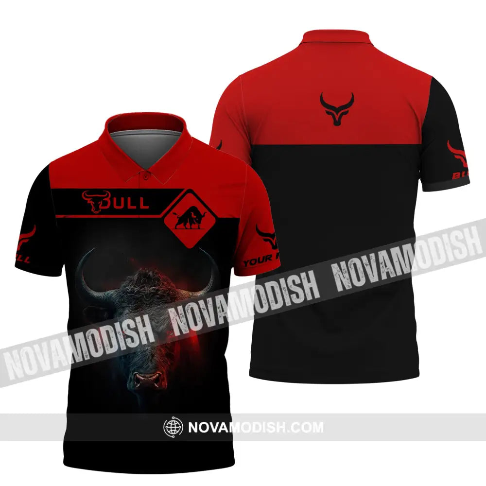 Custom Unisex Shirt Bull T-Shirt For Lovers Polo / S