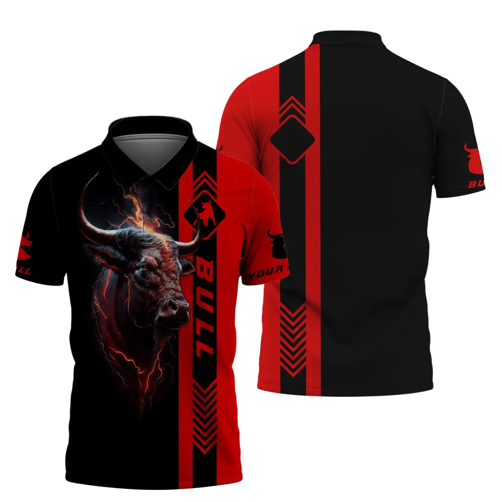 Custom Unisex Shirt Bull T-Shirt For Lovers Polo / S