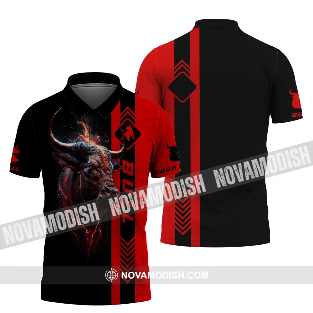 Custom Unisex Shirt Bull T-Shirt For Lovers Polo / S