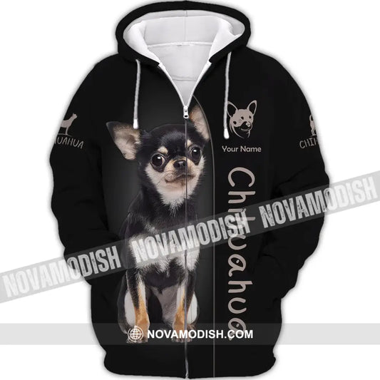 Custom Unisex Shirt Chihuahua T-Shirt For Pet Lovers Zipper Hoodie / S