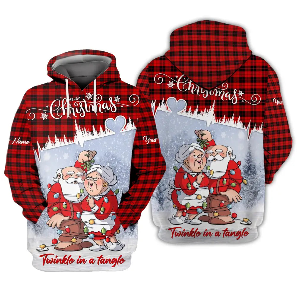Custom Unisex Shirt Couple Christmas T-Shirt Hoodie For / S