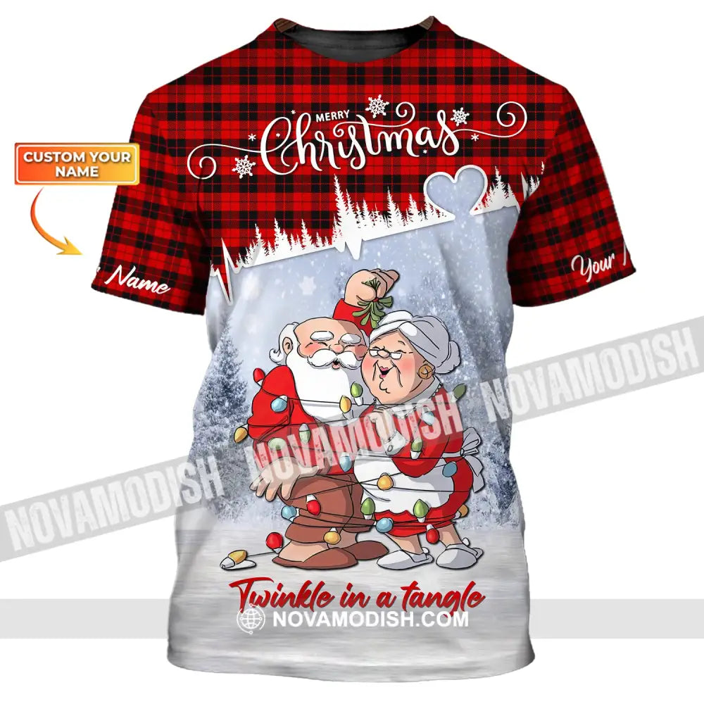 Custom Unisex Shirt Couple Christmas T-Shirt Hoodie For / S