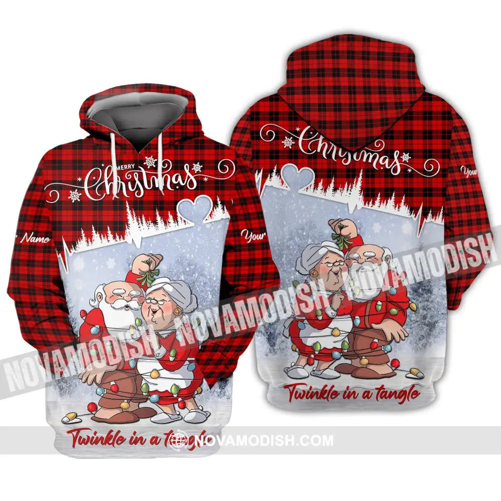 Custom Unisex Shirt Couple Christmas T-Shirt Hoodie For / S