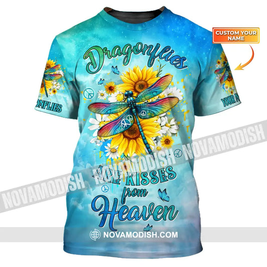 Custom Unisex Shirt Dragonflies Are Kissed In Heaven Loving Memory Apparel T-Shirt / S