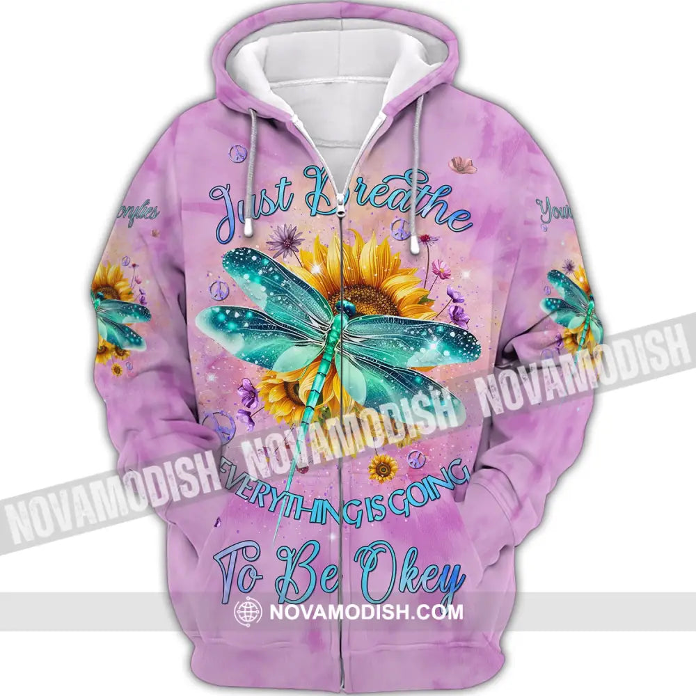 Custom Unisex Shirt Dragonflies Love And Peace In Loving Memory Apparel Zipper Hoodie / S T-Shirt