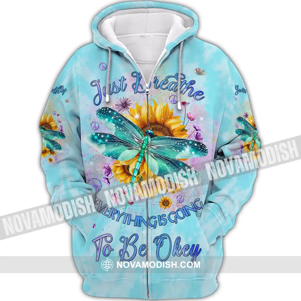 Custom Unisex Shirt Dragonflies Love And Peace In Loving Memory Apparel Zipper Hoodie / S T-Shirt