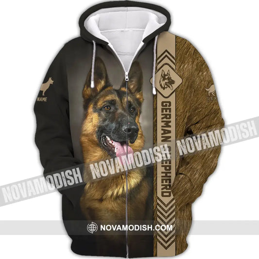 Custom Unisex Shirt German Shepherd T-Shirt For Pet Lovers Zipper Hoodie / S