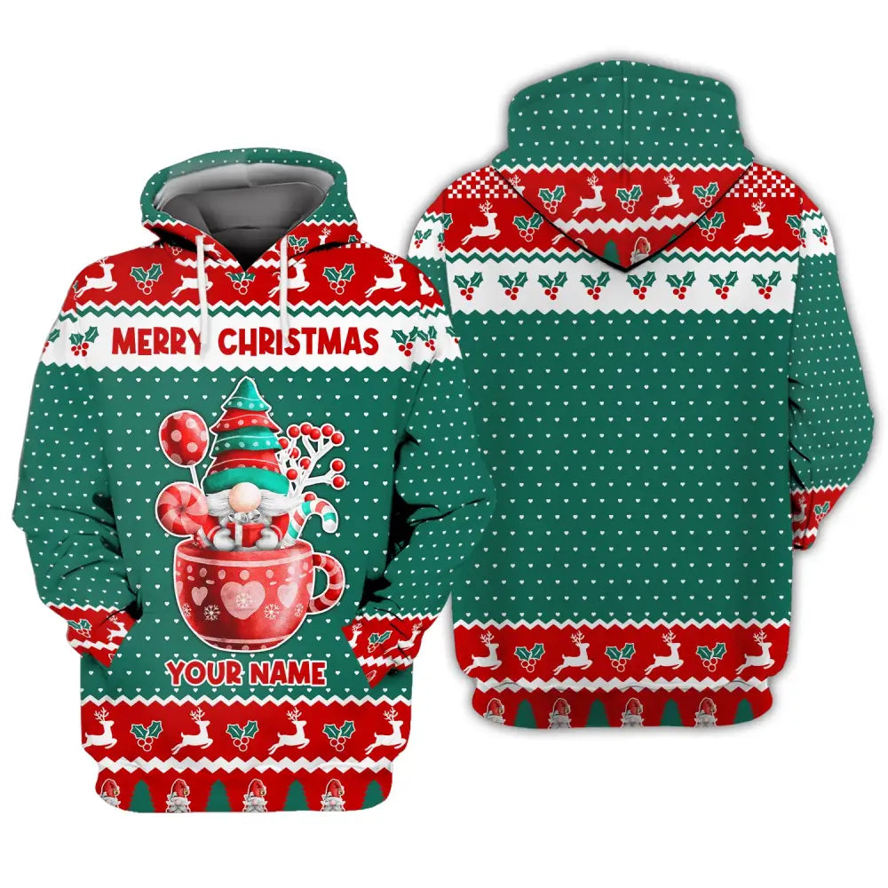 Custom Unisex Shirt Gnome Christmas T-Shirt Hoodie For / S