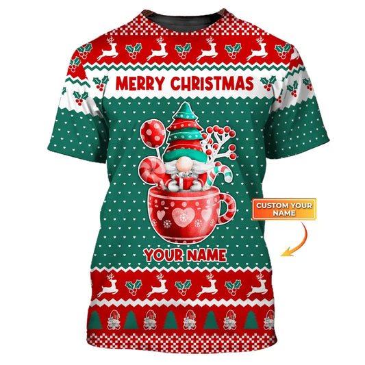 Custom Unisex Shirt Gnome Christmas T-Shirt Hoodie For / S