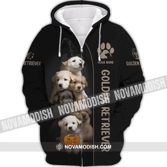 Custom Unisex Shirt Golden Retriever Halloween T-Shirt Hoodie Pet Zipper / S