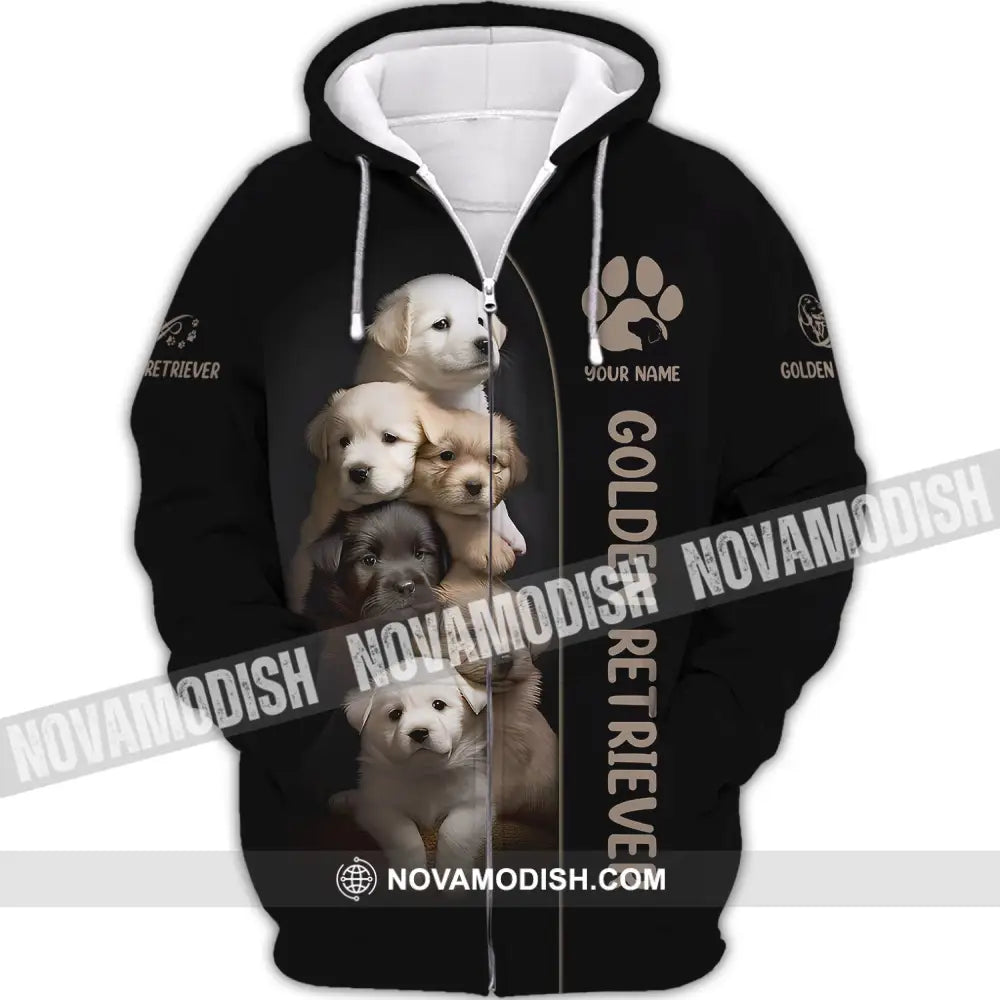 Custom Unisex Shirt Golden Retriever T-Shirt For Pet Lovers Zipper Hoodie / S