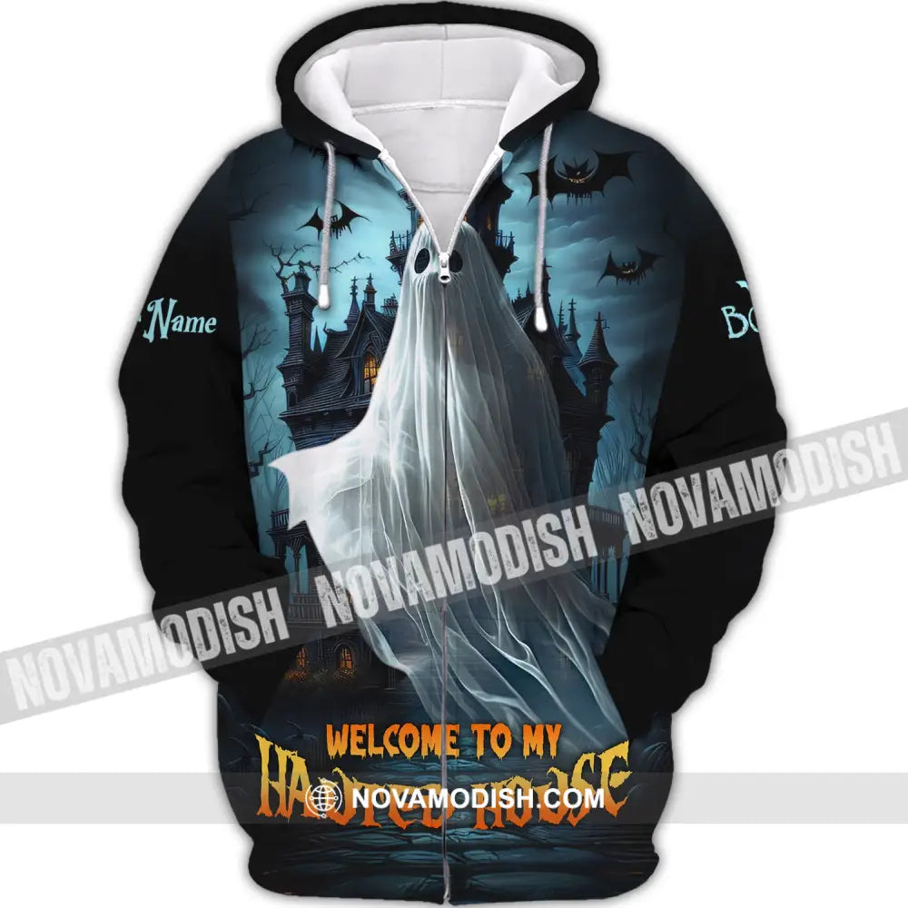 Custom Unisex Shirt Halloween T-Shirt Hoodie For Zipper / S