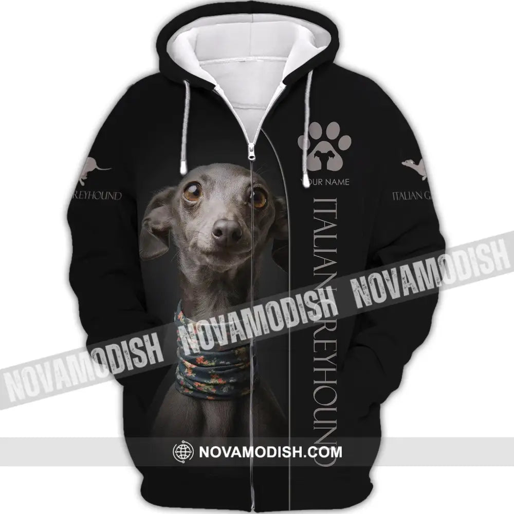 Custom Unisex Shirt Italian Greyhound T-Shirt For Pet Lovers Zipper Hoodie / S