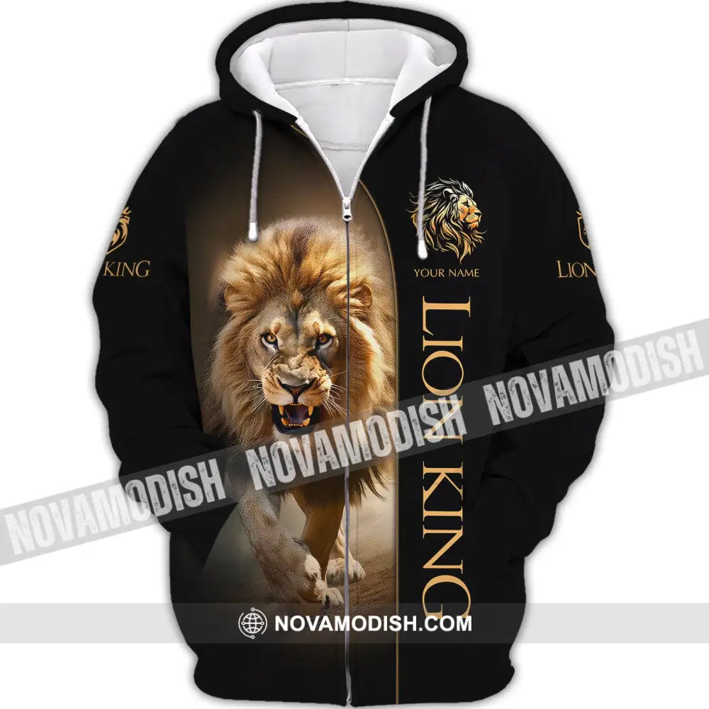 Custom Unisex Shirt Lion King T-Shirt For Lovers Zipper Hoodie / S