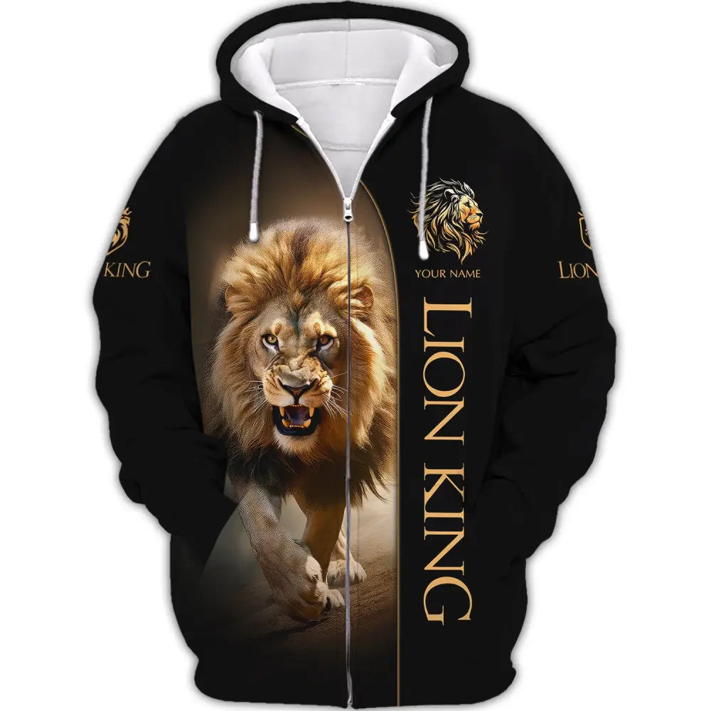 Custom Unisex Shirt Lion King T-Shirt For Lovers Zipper Hoodie / S