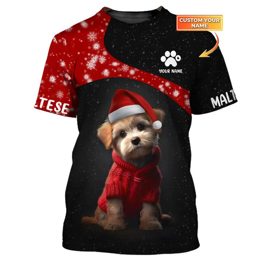 Custom Unisex Shirt Maltese T-Shirt Christmas Hoodie For / S