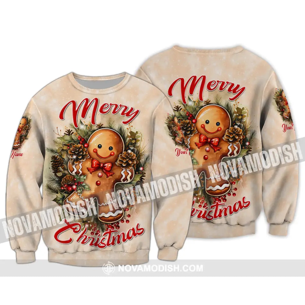 Custom Unisex Shirt Merry Christmas Ginger Hoodie For Long Sleeve / S T-Shirt