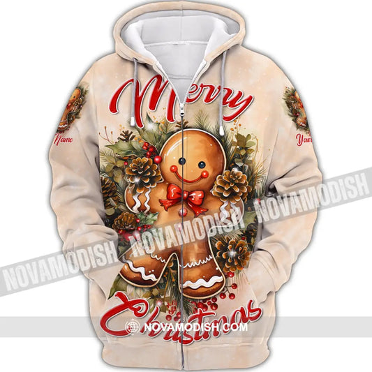 Custom Unisex Shirt Merry Christmas Ginger Hoodie For Zipper / S T-Shirt